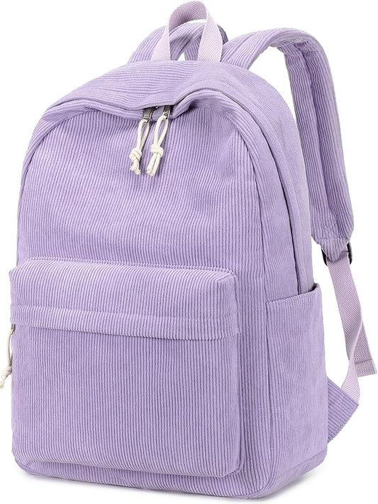 School Backpack for Teens Large Corduroy Bookbag Lightweight 15.6 inch Laptop Bag for Girls Women Casual High School College