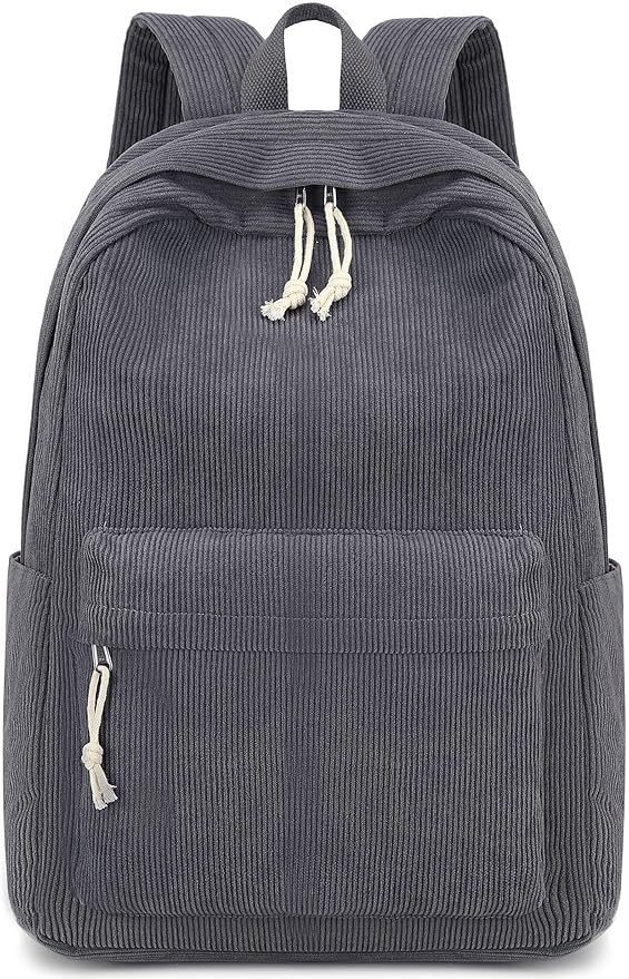School Backpack for Teens Large Corduroy Bookbag Lightweight 15.6 inch Laptop Bag for Girls Women Casual High School College