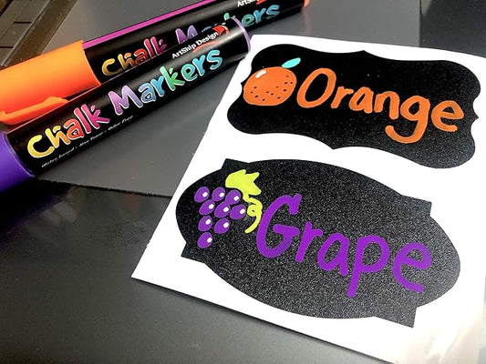 ArtShip Design 36 Chalk Markers Double Pack of Both Fine & Reversible Medium Tip Liquid Chalk Pens with Labels & Tip Tweezers Wet Erase Menu Boards, Windows, Mirrors, Non-Porous Chalkboards, Metal