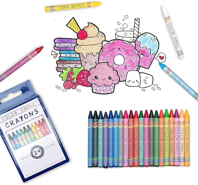 Color Swell Bulk Crayon Packs - 36 Boxes of 24 Vibrant Colored Durable Bulk Crayons of Teacher Quality for Classroom and Home