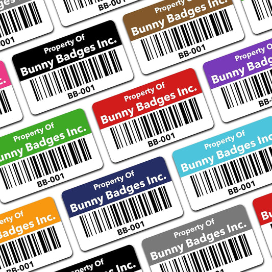 Custom Asset Tags - Asset Labels with Barcodes - 1.2” x 0.7” (100-5000 Labels)