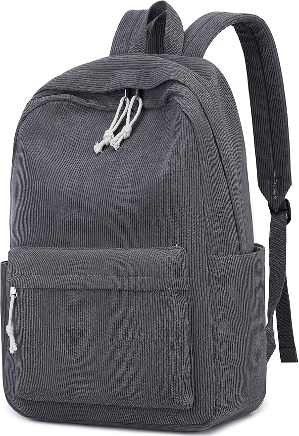 School Backpack for Teens Large Corduroy Bookbag Lightweight 15.6 inch Laptop Bag for Girls Women Casual High School College