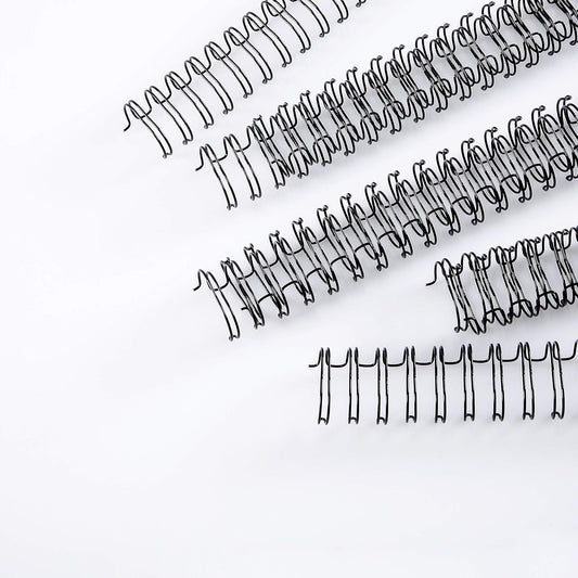 BNC Double Loop Wire Binding Rings Letter Size 3:1 Loops 32 Holes Black Color Pack of 100 (1/2 Inches)