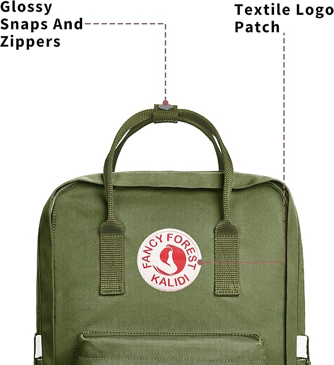 KALIDI Casual Laptop Backpack 15 Inches Classic Camping Rucksack Travel Outdoor Square Daypack College Hiking Gym Bag, Army Green