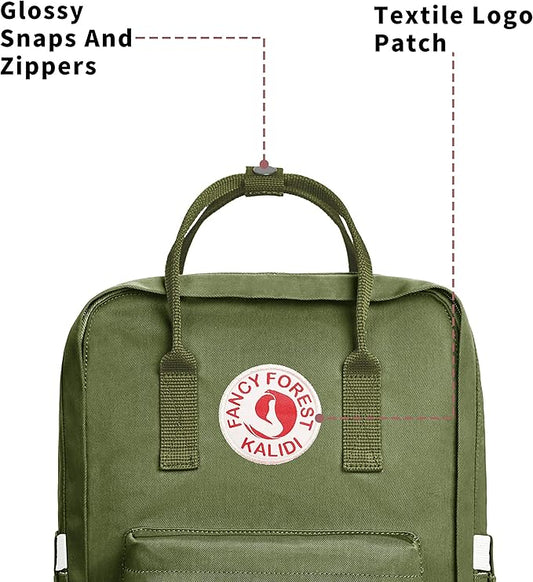 KALIDI Casual Laptop Backpack 15 Inches Classic Camping Rucksack Travel Outdoor Square Daypack College Hiking Gym Bag, Army Green