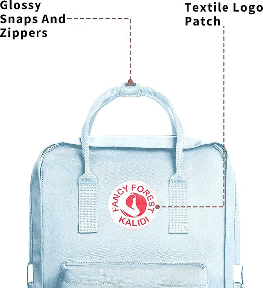 KALIDI Casual Laptop Backpack 15 Inches Classic Camping Rucksack Travel Outdoor Square Daypack College Hiking Gym Bag, Sky Blue