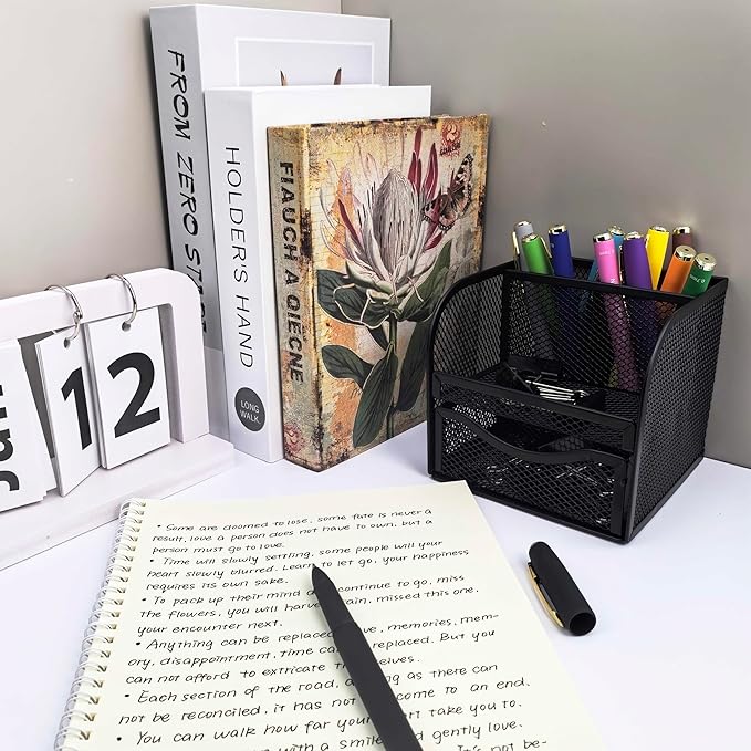 Fengtaiyuan Gel Ink Roller Ball Pens, Black Ink, Fine Point 0.7mm, Comfortable Grip, Easy Hold, Writting Pens, Smooth, 18 Count (Black-0.7mm-07P18SS)