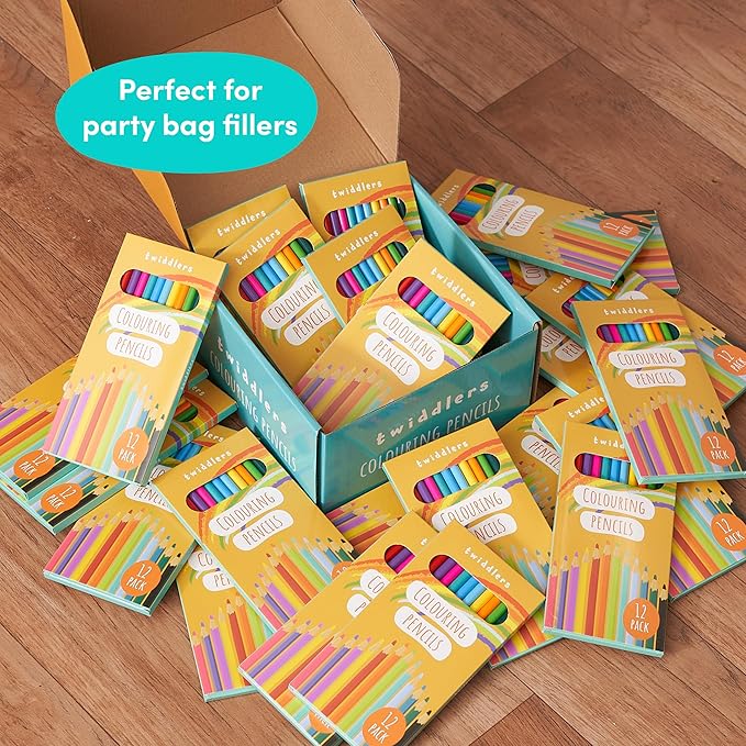 THE TWIDDLERS 24 Pack of 12 Colored Pencils Bulk, 288 Count, Pre-sharpened Mini Coloring Pencils for Kids, Back to School Supplies for Teachers, Classroom Prizes, Party Bag Fillers