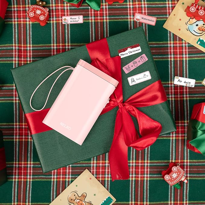 Nelko Label Maker Machine with Tape, P21 Bluetooth Label Printer, Wireless Mini Label Makers with Multiple Templates for School Office Home, Pink