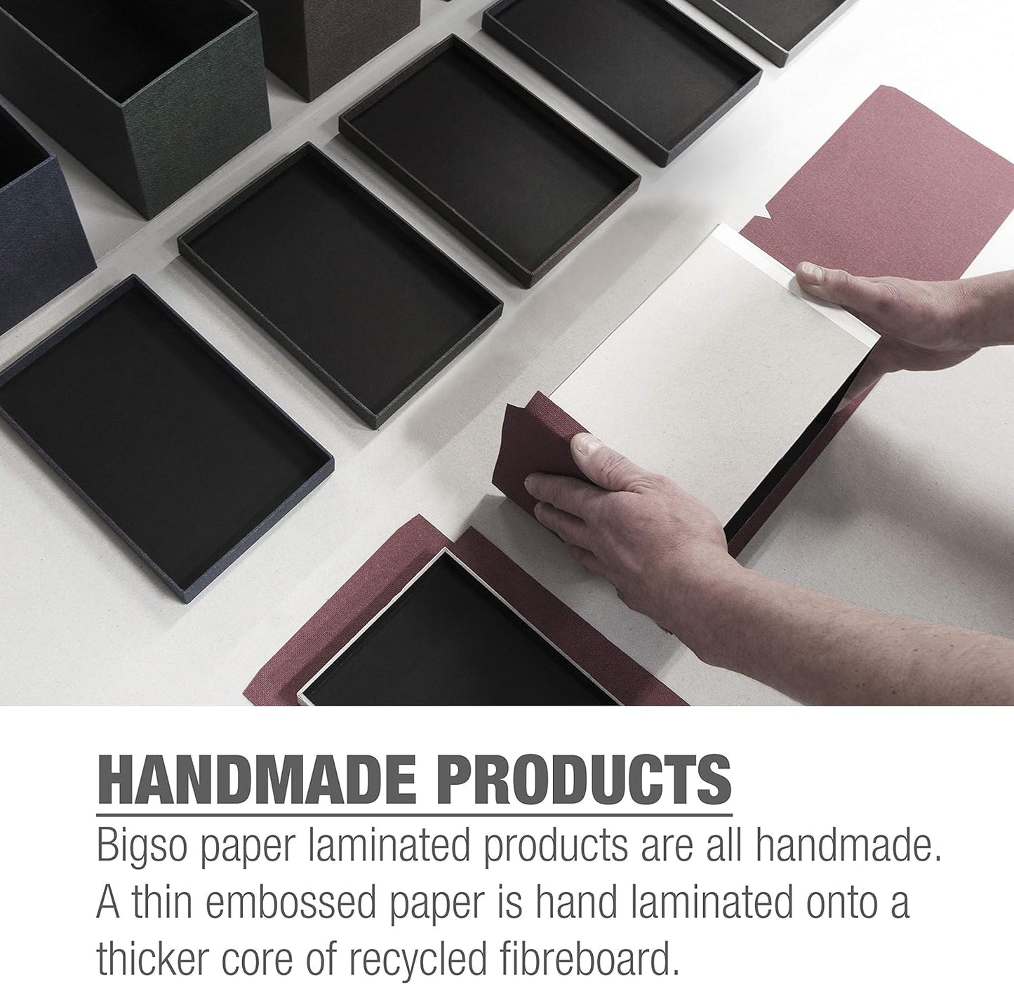 Bigso Box of Sweden Ingrid 3-Drawer Fiberboard Desk Organizer for Office Supplies and Accessories - Stackable Makeup Drawer Organizer - 6.3in x 9.9in x 8.1in - Blue