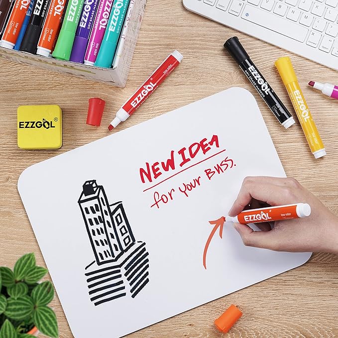 Dry Erase Markers Bulk, 72 Pack, 12 Colors Whiteboard Markers, Chisel Tip Dry Erase Markers Perfect for Writing on Dry Erase Whiteboard Mirror Glass for School, Office or Home