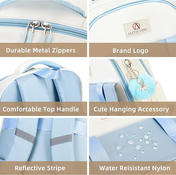 AO ALI VICTORY Laptop Backpack 16 Inch Kids Elementary Middle High School Bag College Backpacks Women Work Business Back Pack Travel Rucksack Large Bookbag for Teens Girls Womens Students,Blue