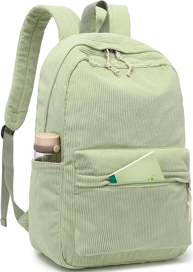 School Backpack for Teens Large Corduroy Bookbag Lightweight 15.6 inch Laptop Bag for Girls Women Casual High School College