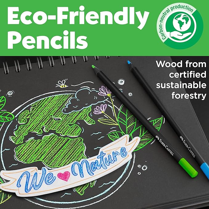 Faber-Castell Black Edition Colored Pencils, Classic 1 Count (Pack of 100)