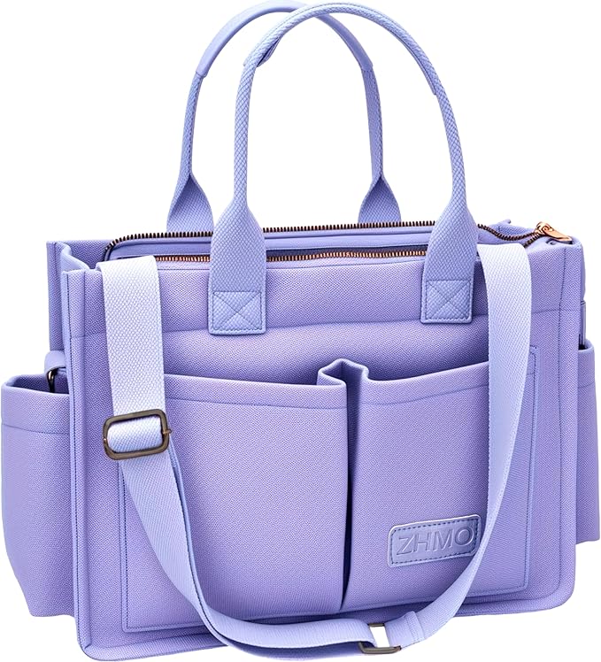 Tote Bag for Women With Compartments,Large Canvas Tote Women's Purse Crossbody Bags Work Laptop Book Bag Satchels Handbags