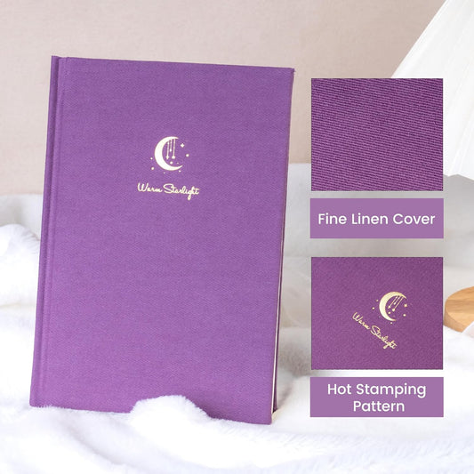 CAGIE Lined Journal Notebook for Women Girls, A5 Hardcover Linen Journals For Writing 256 Pages, Aesthetic Womens Diary, Gifts 8.3'' x 5.7'' Purple