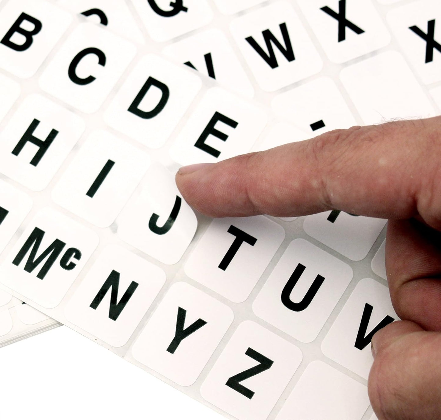 ChromaLabel 1 x 3/4 inch Alphabet Stickers, 10 Sheets/Pack, White