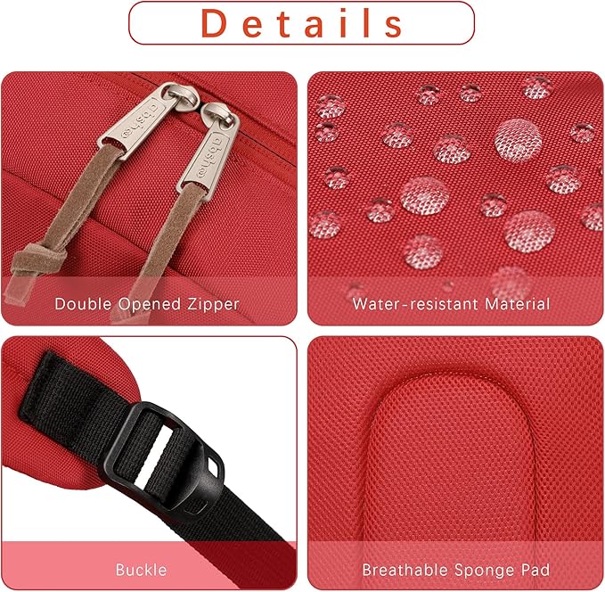 abshoo Classic Backpack for School College Bookbag Middle High School Bakcpacks for Teen Casual Daypack (Red)