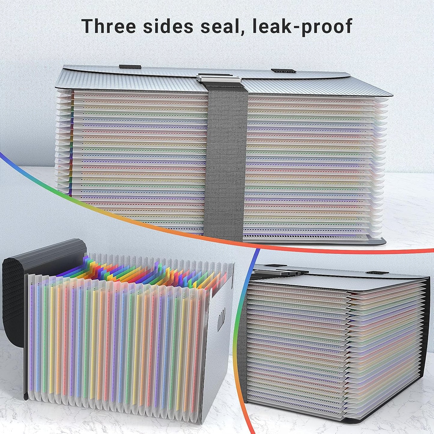 Expanding File Folders with Handle,25 Pockets Accordion File Organizer Expandable,Portable Expandable File Box,Sturdy Accordian Filing Organizer with Tab for Document Paper Bill Receipt,Diamond