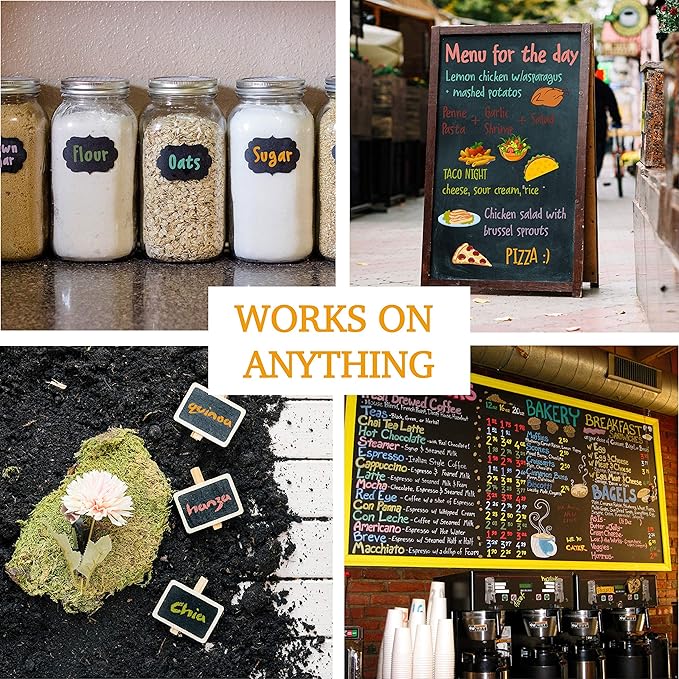 CHALKY CROWN Liquid Chalk Markers - Dry Erase Marker Pens - Chalk Markers for Chalkboards, Signs, Windows, Blackboard, Glass - Reversible Tip (8 Pack) (Vintage, 6mm)